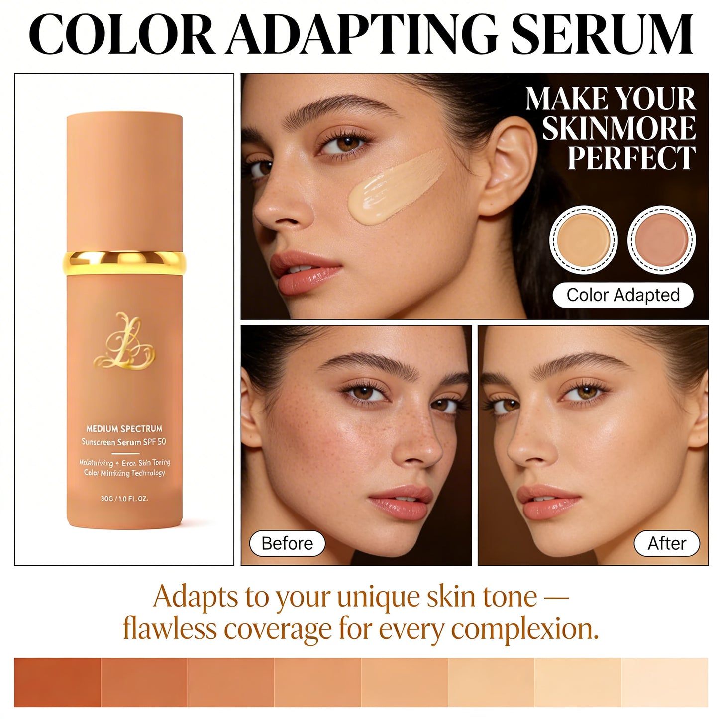 L. Aurene — Color-Adapting Sunscreen Serum SPF 50 | 30g