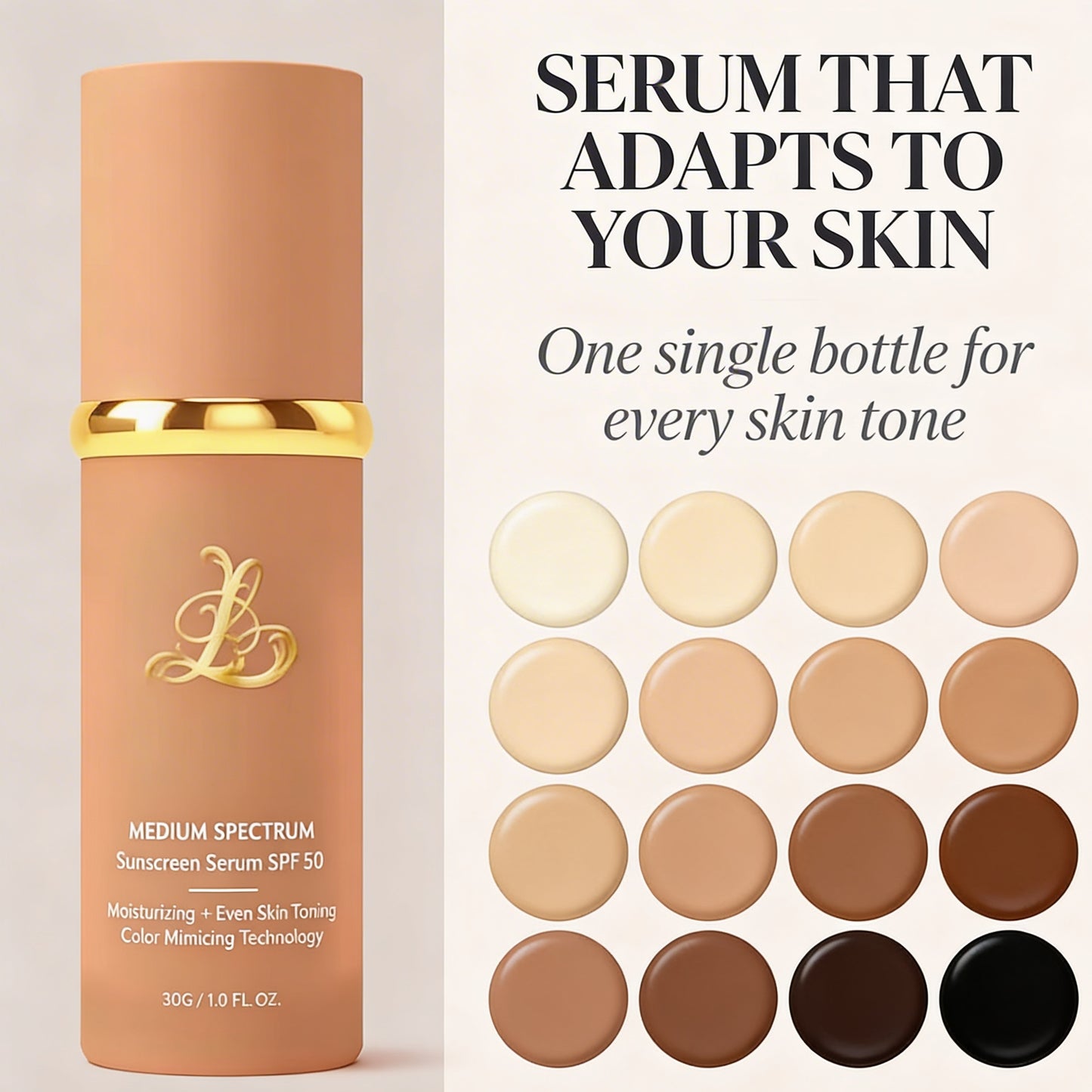 L. Aurene — Color-Adapting Sunscreen Serum SPF 50 | 30g